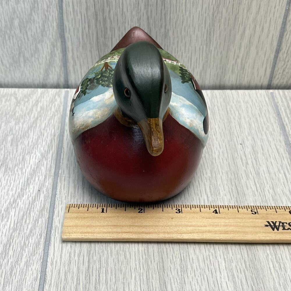 Vintage Hand Painted Duck Decoy House Fence‎ Church Barn Signed Sandy Wickes - Picture 11 of 11